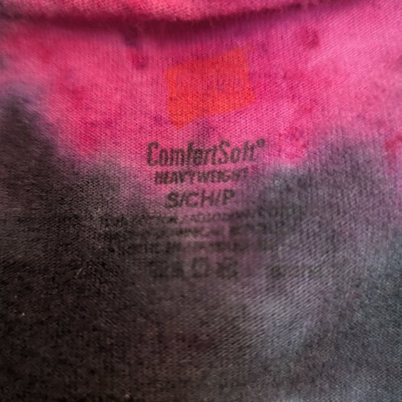 Tie-dyed Swirling Deep Electric Rainbow Eco Cotton Tee - Picture 3 of 3